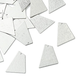SHEGRACE Brass Pendants, Trapezoid Charms, Stamping Blank Tag, Brushed Finish, Cadmium Free & Lead Free & Nickel Free
