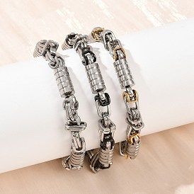 201 браслеты-цепочки из нержавеющей стали для мужчин и женщин, с 304 застежкой из нержавеющей стали, ионное покрытие (ip)