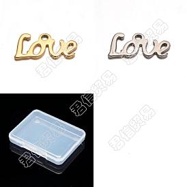 Unicraftale 24Pcs 2 Colors 304 Stainless Steel Charms, Word Love