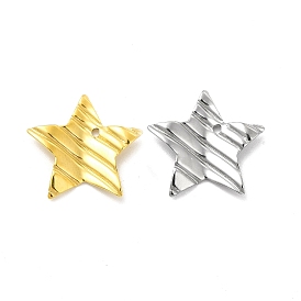 Ion Plating(IP) 201 Stainless Steel Pendants, Star Charm
