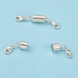 Brass Magnetic Clasps, with Lobster Claw Clasps, Column