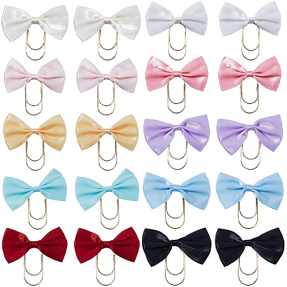 20шт. 20 цвета углеродистая сталь скрепки, с бантом из полиэстера, золотые