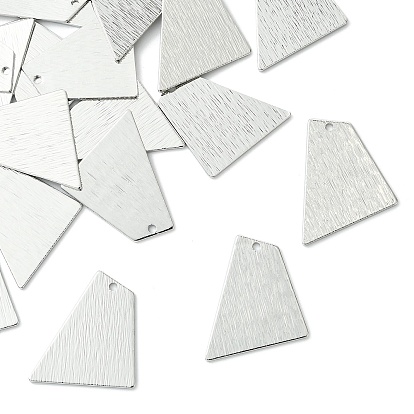 SHEGRACE Brass Pendants, Trapezoid Charms, Stamping Blank Tag, Brushed Finish, Cadmium Free & Lead Free & Nickel Free