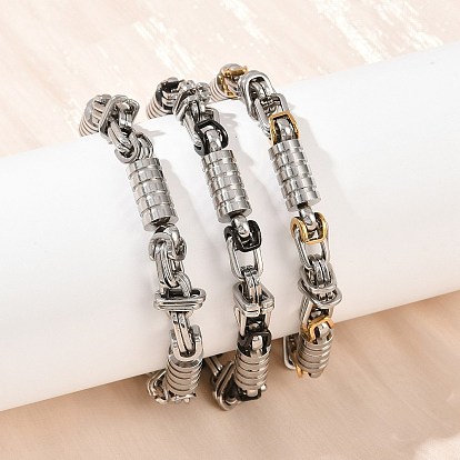 201 браслеты-цепочки из нержавеющей стали для мужчин и женщин, с 304 застежкой из нержавеющей стали, ионное покрытие (ip)