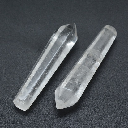Natural Quartz Crystal Pointed Beads, Rock Crystal, No Hole/Undrilled, Bullet, Healing Stones, Reiki Energy Balancing Meditation Therapy Wand