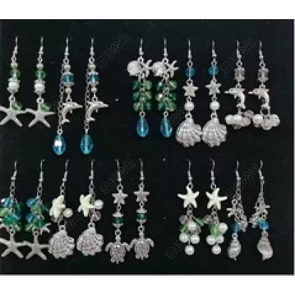 DIY Ocean Themed Alloy Charms Dangle Earring Jewelry Kits