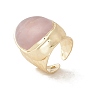 Gemstone Irregular Oval Open Cuff Ring, Brass Chunky Ring for Women, Cadmium Free & Lead Free