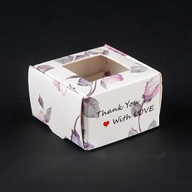 Прямоугольная складная креативная подарочная коробка из крафт-бумаги, шкатулки, с квадратным прозрачным окном