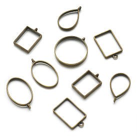 Сплав открытая задняя рамка большие подвески, для diy уф смолы, эпоксидная смола, Прессованные цветочные украшения, разнообразные