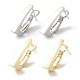 Brass Earring for Women, Stud Earrings, Rectangle