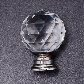 Boutons de tiroir en cristal de quartz, avec raccords en alliage d'aluminium, Pour la maison, cabinet, armoire et commode