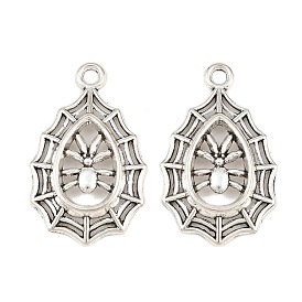 Tibetan Style Alloy Pendants, Spider & Web Charms