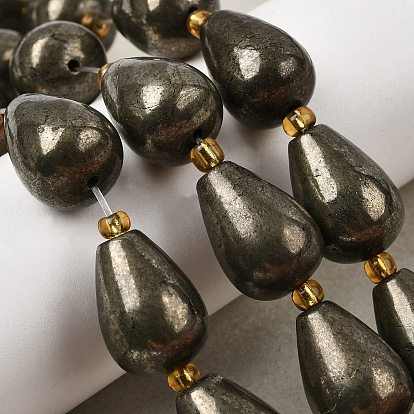 Природного пирита бисер нитей, с бисером, слеза