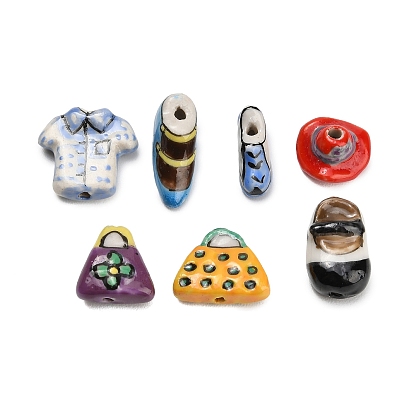 Фарфоровые бусины ручной работы, ручная роспись