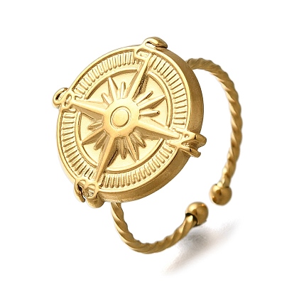 Плоская круглая форма с циркулем 304 открытая манжета из нержавеющей стали для женщин