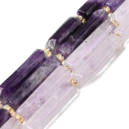 Природный аметист нитей бисера, колонка, с бисером