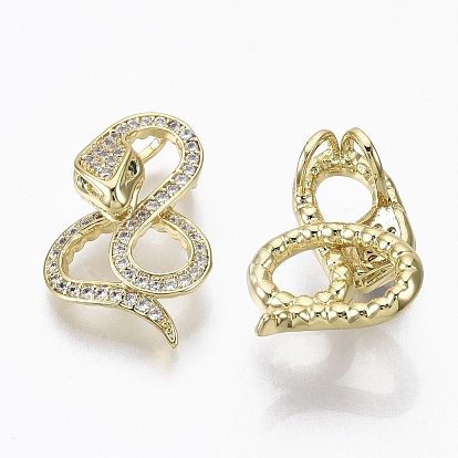 Латунные микро проложить кубического циркония подвески, без никеля , змея, реальный 18 k позолоченный