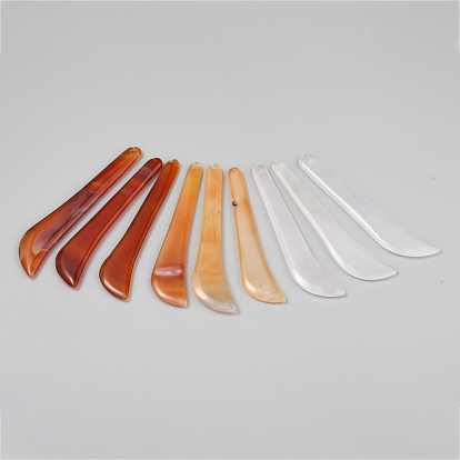 Natural Agate Massage Stick, Gua Sha Massage Tools, for Soft Tissue, Physical Therapy Stuff Used for Back, Legs, Arms, Neck, Shoulder, Crescent Blade Shape
