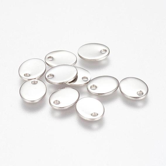 201 Stainless Steel Stamping Blank Tag Pendants, Oval