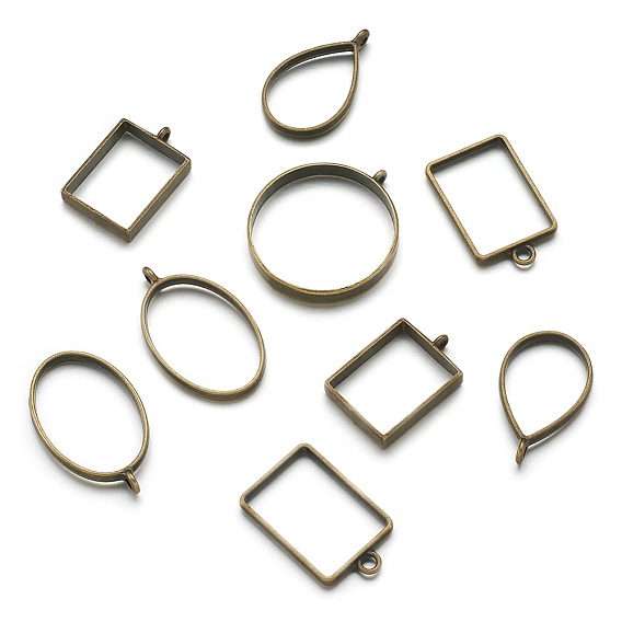 Сплав открытая задняя рамка большие подвески, для diy уф смолы, эпоксидная смола, Прессованные цветочные украшения, разнообразные