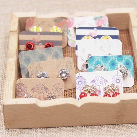 Paper Display Cards, for Earring, Rectangle