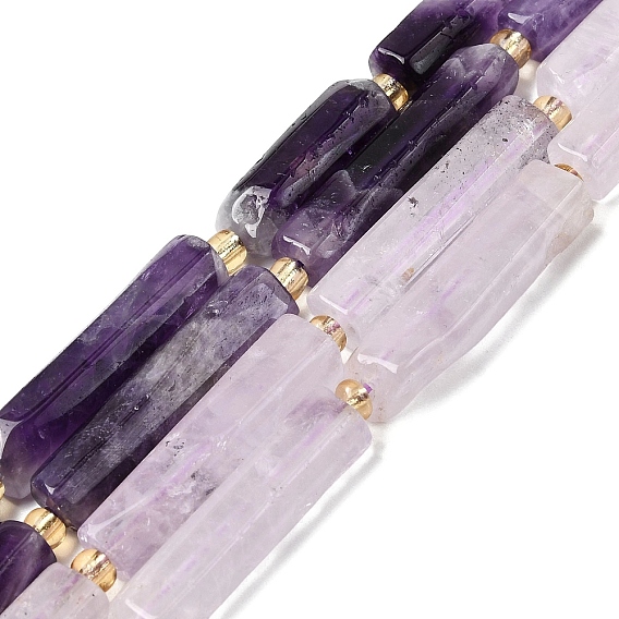 Природный аметист нитей бисера, колонка, с бисером