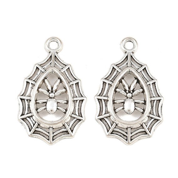 Pendentifs en alliage de style tibétain, breloques araignée et toile