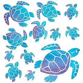 Gorgecraft 1 sets 3D Turtle Laser Flash Stickers, Confetti Sticker Shiny Decoration Sticker, for DIY Diary, Notebooks and Arts Card Making