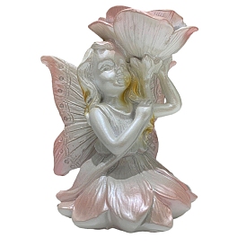 Alice Fairy Resin Sculpture Pedestal Display Decorations, Crystal Spheare Holder, for Home Office Desk