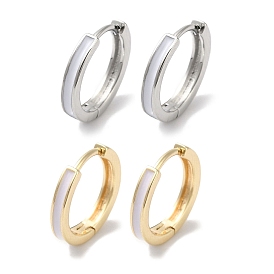 Brass With Enamel Earring for Women, Huggie Hoop Earrings, Ring