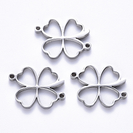 201 Stainless Steel Links Connectors, Laser Cut, Clover