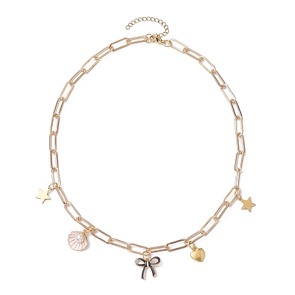 304 нержавеющая сталь с ожерельями из имитации груши из АБС-пластика, бантом