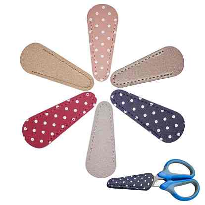 Imitation Leather Sheath Tools, Scissors Tool Holsters, Polka Dot Pattern, with Plastic Box