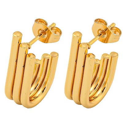 Вакуумное покрытие pvd 202 серьги-гвоздики из нержавеющей стали, с 304 штифтов из нержавеющей стали, Буква U