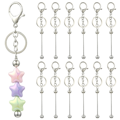 10 шт. брелок из сплава с бусинами для изготовления ювелирных изделий своими руками, С застежками из омаров сплава и железным кольцом