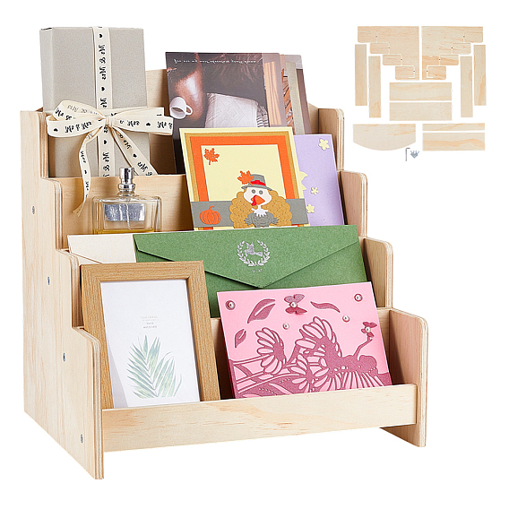 4-ярусные деревянные стенды для брошюр, прямоугольные