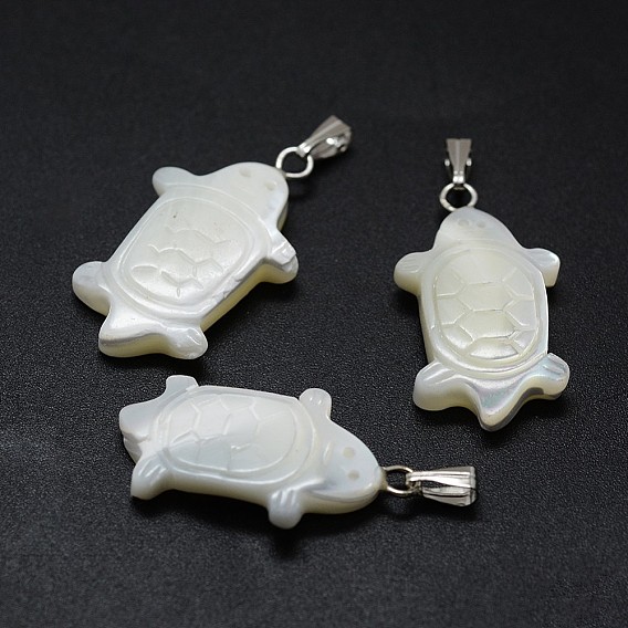 Подвески из раковины, с латунной фурнитурой , черепаха