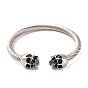 304 Stainless Steel Cuff Bangles, Skull Torque Bangles