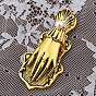 1Pc Hand Shape Zinc Alloy Note Clips, with ABS Plastic Imitation Pearl, with 1Pc Rectangle Velvet Pouches