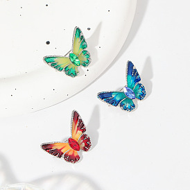 Броши из сплава бабочки с эмалью, бусины со стразами 