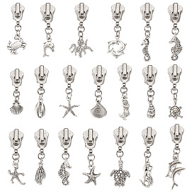 20 ползунки на молнии из легкого сплава, Сплав с подвесками