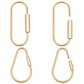 4 шт 2 стили латунные винтовые зажимы, овал и слеза