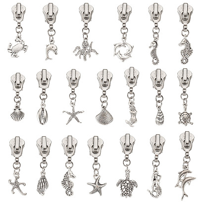 20 ползунки на молнии из легкого сплава, Сплав с подвесками