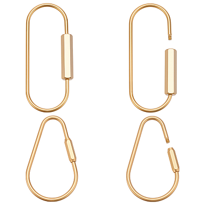 4 шт 2 стили латунные винтовые зажимы, овал и слеза