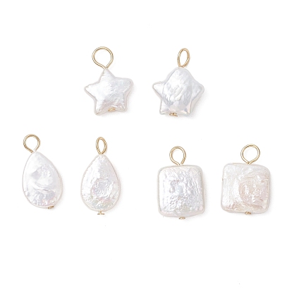 Натуральные кеши жемчужные подвески, с 304 петлями из нержавеющей стали, кремово-белые