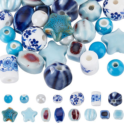 66шт 15 стили фарфоровые бусины ручной работы