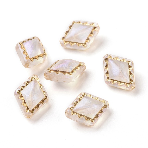 Покрытие акриловыми шариками, блеск бисера, золотой металл обвитыми, ромб