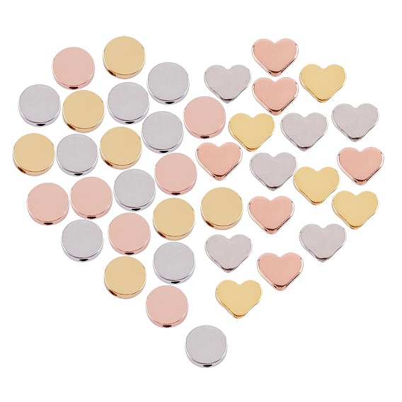 SUNNYCLUE Brass Beads, Flat Round & Heart