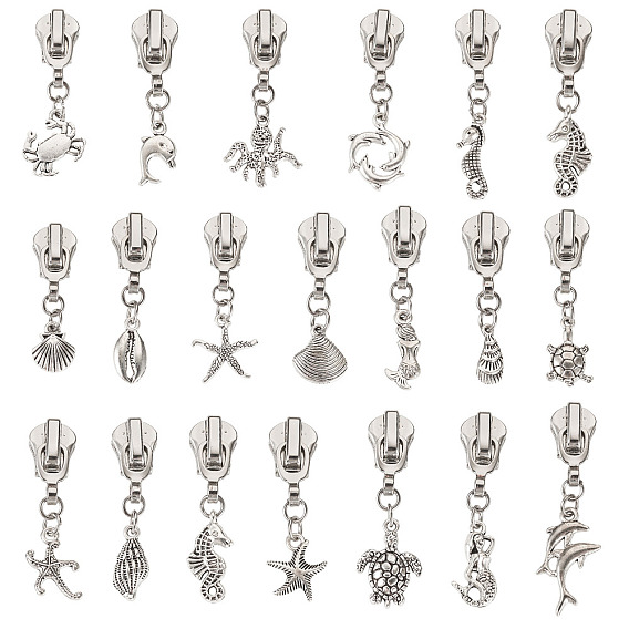 20 ползунки на молнии из легкого сплава, Сплав с подвесками