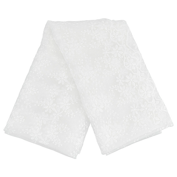 Flower Pattern Polyester Embroidery Lace Fabric, Clothing Accessories